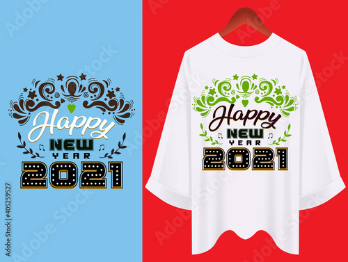 Happy New Year 2021 T-shirt Vector Design