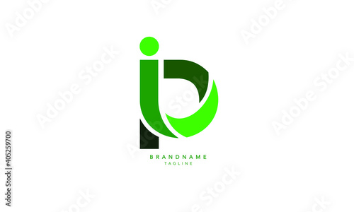 Alphabet letters Initials Monogram logo IP, PI, I and P