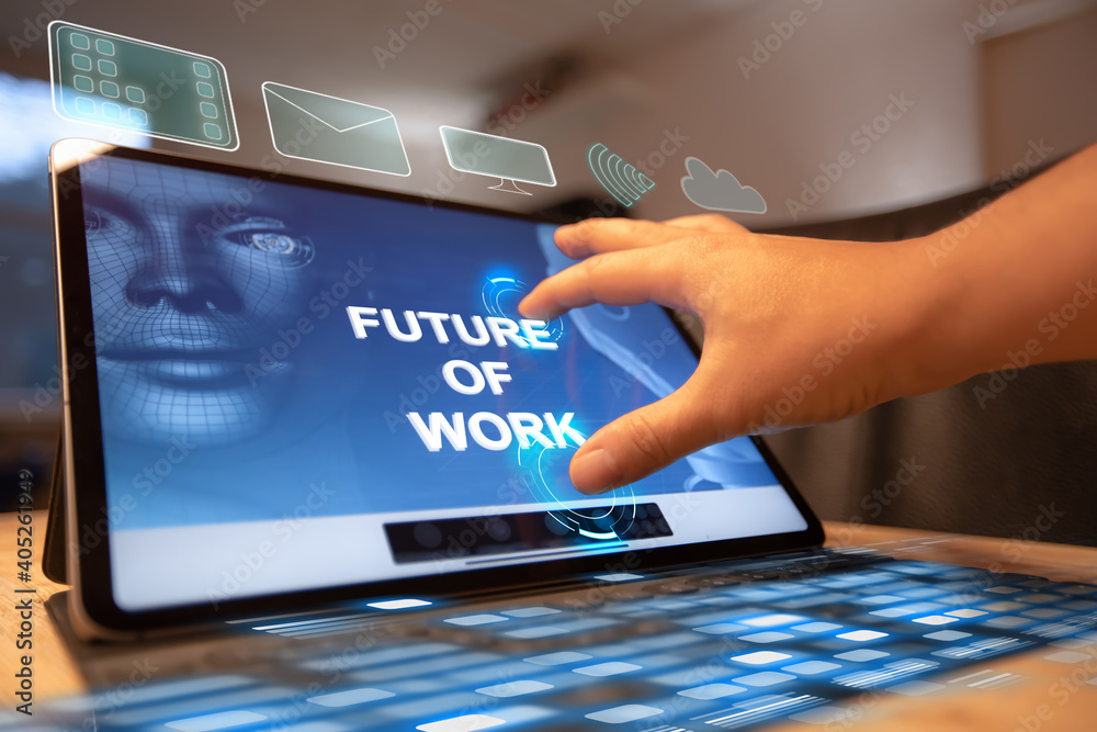 Future of work with a computer tablet Future of work with a computer tablet