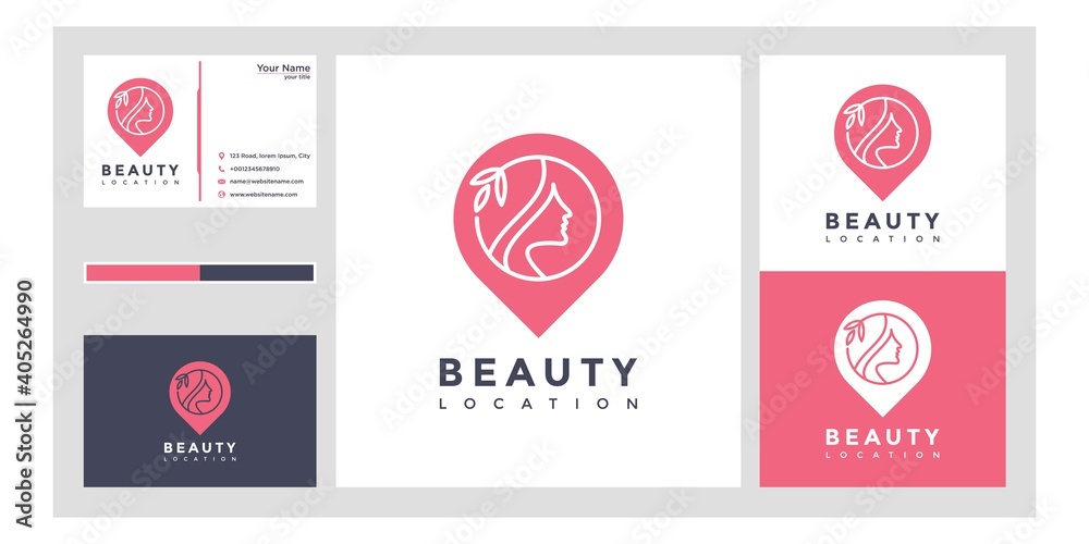 Beauty women location and business card