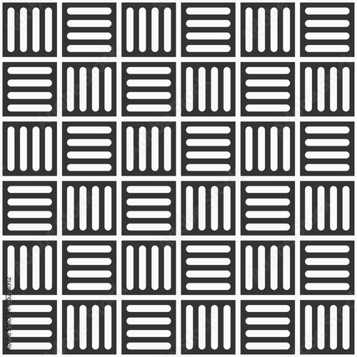 Vector seamless pattern with striped squares. Modern stylish texture. Regularly repeating square tiles. Geometric lattice. Simple monochrome graphic print.