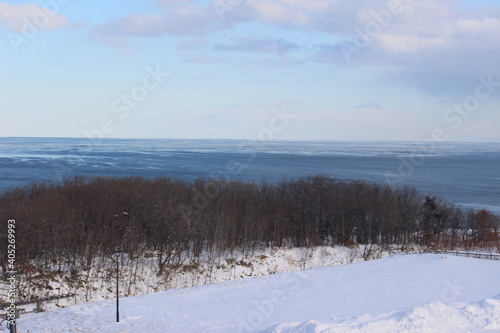 Scenic View Of Snow Field Against Sky © 直 西口/EyeEm