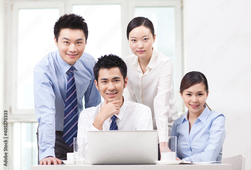 Group of business people in office portrait Group of business people in office portrait