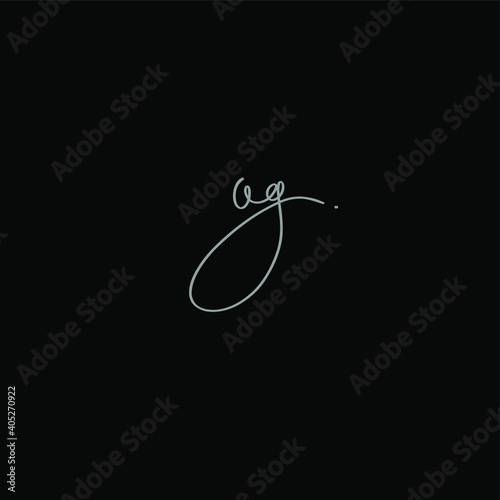 ag handwritten logo for identity black background