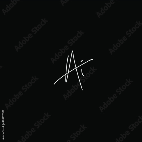 Ai initial handwriting black background