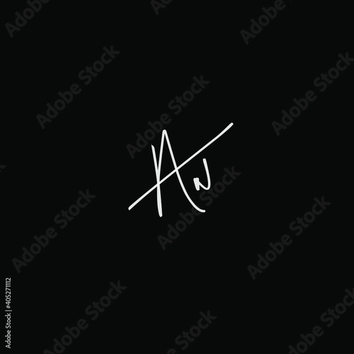 AN handwritten logo for identity black background © Young