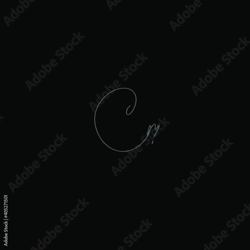 Cm handwritten logo for identity black background
