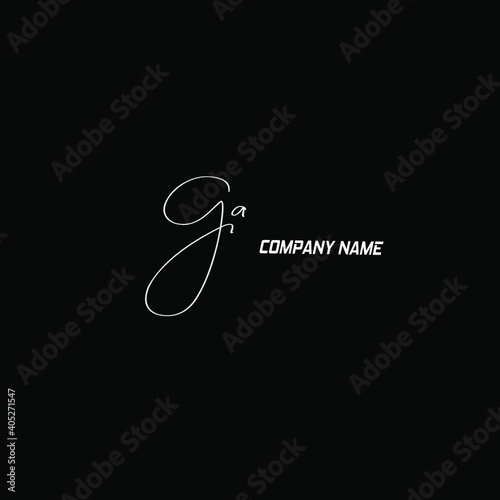 ga initial handwriting black background