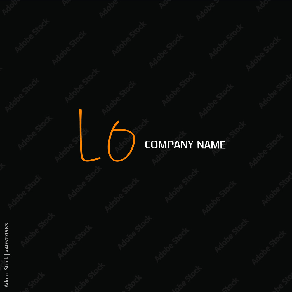 LO handwritten logo for identity black background LO handwritten logo for identity black background