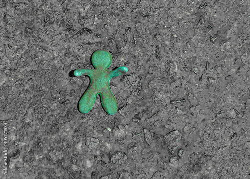 A figure on the street help concept
