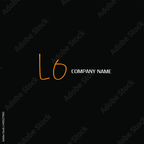 LO handwritten logo for identity black background
