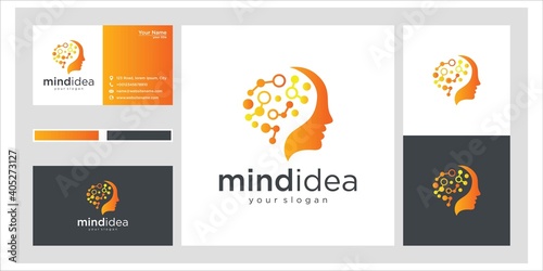 Human head mind and technology logo