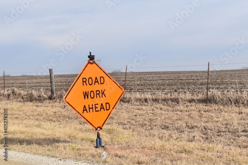 Road Work Ahead Sign