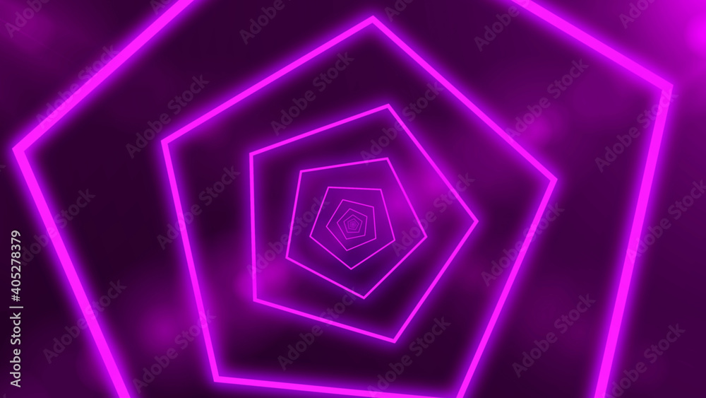 Abstract futuristic tunnel with neon purple light. 3d render, glowing lines Abstract futuristic tunnel with neon purple light. 3d render, glowing lines