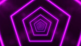Abstract futuristic tunnel with neon purple light. 3d render, glowing lines