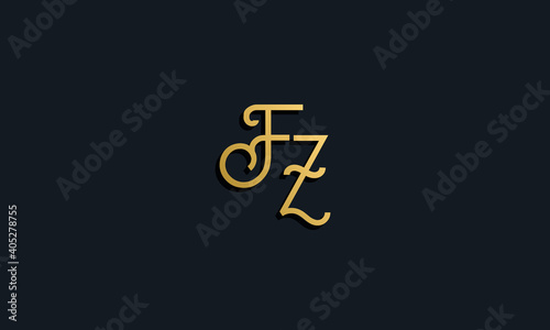 Luxury fashion initial letter FZ logo.