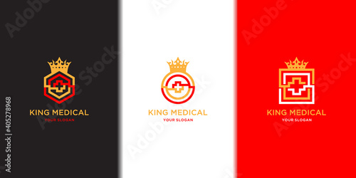 King medical logo with maze concept