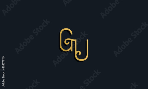 Luxury fashion initial letter GU logo.
