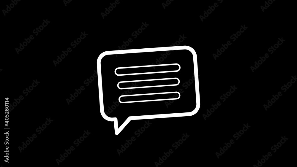 Abstract message, letter, chat icon over black background illustration. Flat design. Abstract message, letter, chat icon over black background illustration. Flat design.