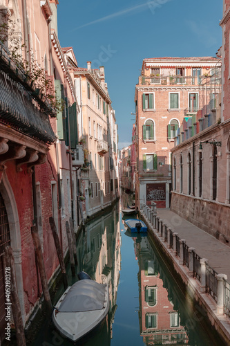 A canal in Venice with no one