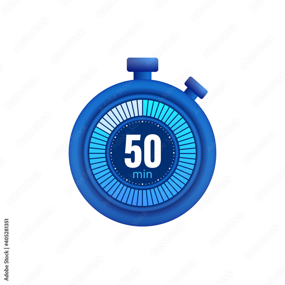 Icon of a timer with 50 minutes on the white background. Vector illustration. Icon of a timer with 50 minutes on the white background. Vector illustration.