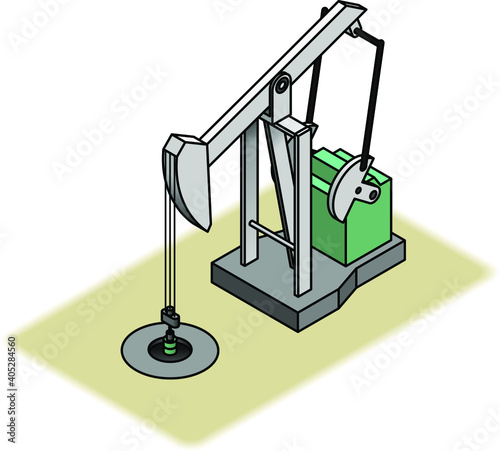 A pumpjack on the down stroke.