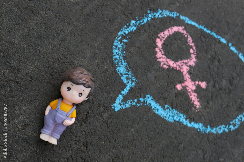 Fototapeta premium concept of adolescent maturation and gender awareness
