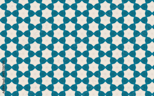 Retro blue and geometric forms pattern.