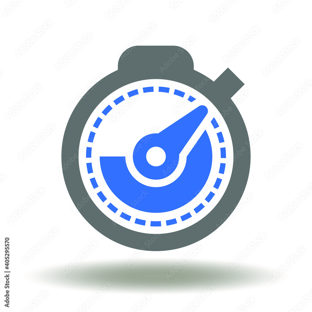 Stopwatch vector icon. Fast Time Countdown Symbol Timer Illustration. Deadline sign. Agile logo.