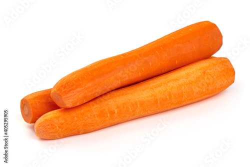 Peeled Carrots, isolated on white background