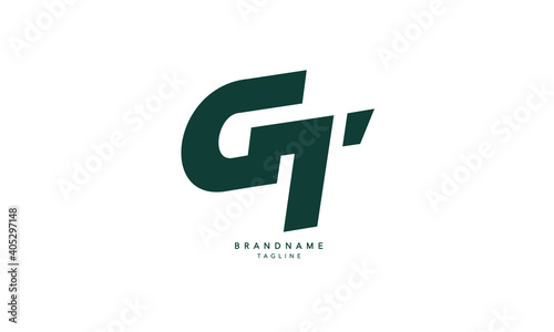 Alphabet letters Initials Monogram logo GT, TG, G and T