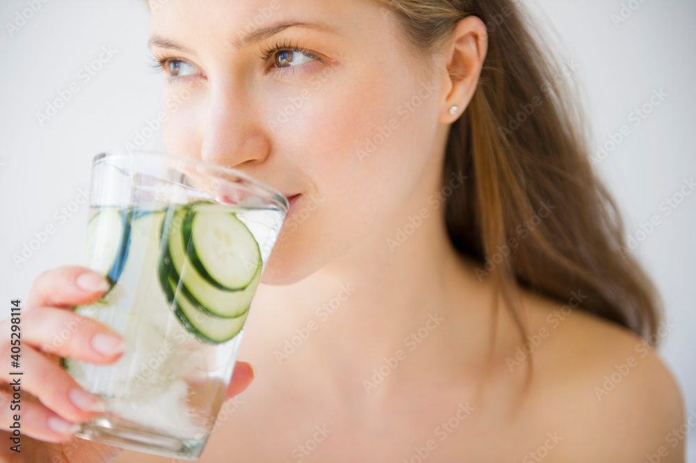 Woman drinking water