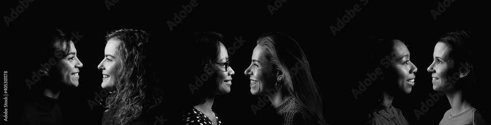 Black and white portraits of beautiful women Black and white portraits of beautiful women