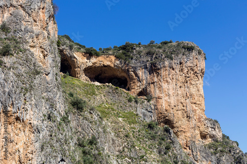 Mountains and caves on a sunny spring day (Greece, Peloponnese)