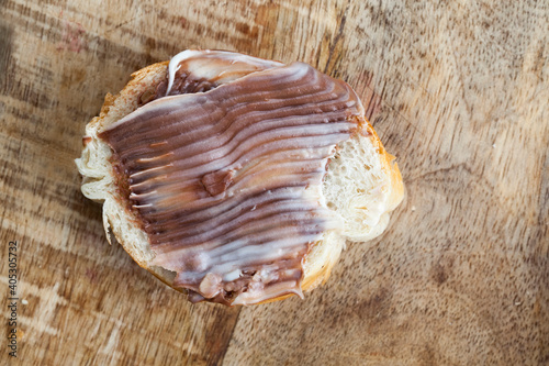 soft chocolate butter and white bread