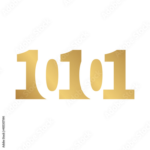 10101 golden color letter type design