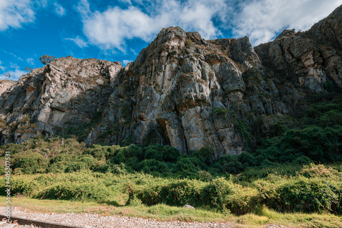 Stone Walls and Rocky Mountains on a Sunny day in Suesca, Cundinamarca Colombia where many climbers go to practice