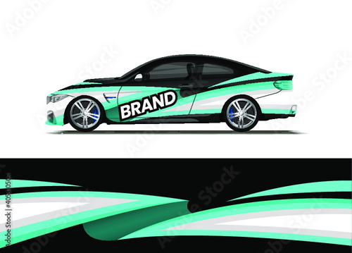 Car decal wrap design template vector illustration