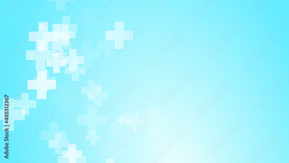 Medical white blue cross pattern background.