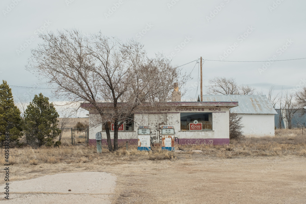 abandoned fuel station. abandoned fuel station.