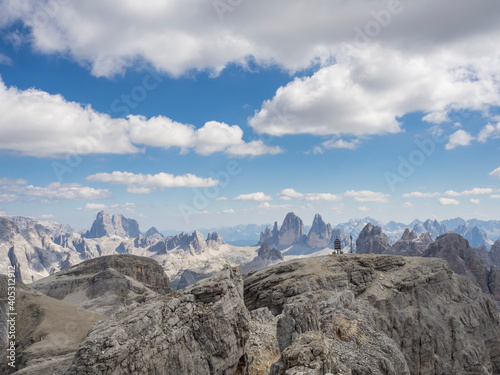 Scenic view of clouds over Tre Cime di Lavaredo photo