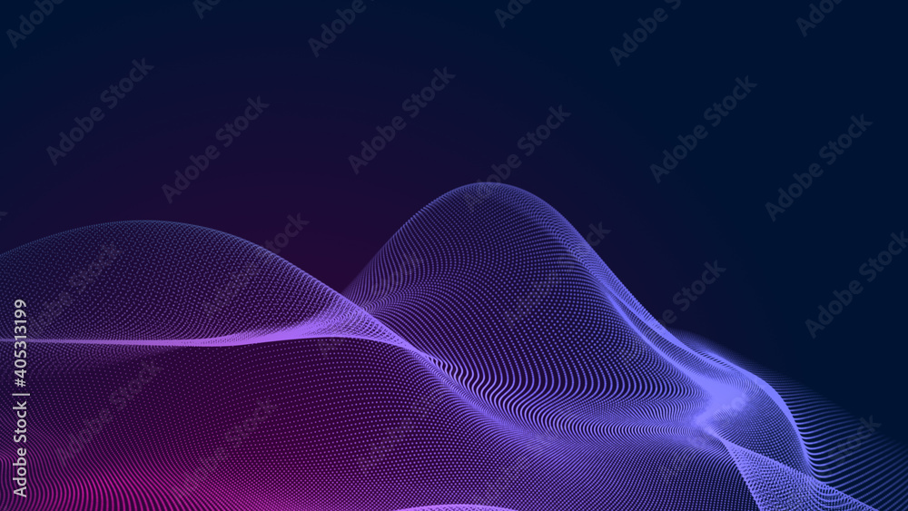 Dot blue purple wave line light gradient dark background. Abstract technology big data digital background. 3d rendering. Dot blue purple wave line light gradient dark background. Abstract technology big data digital background. 3d rendering.