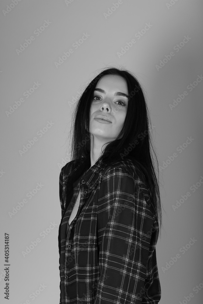 Black and white portrait of beautiful woman Black and white portrait of beautiful woman