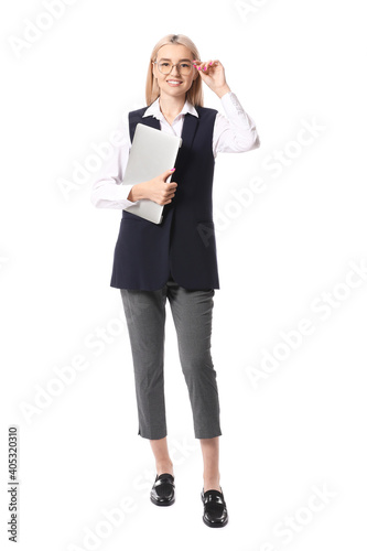 Beautiful young woman with ...