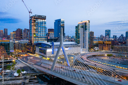 Aerial Boston at Night