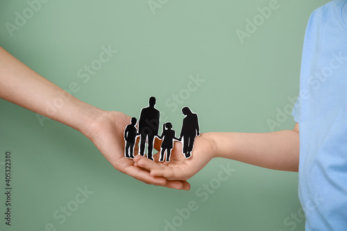 Hands of family with human ...