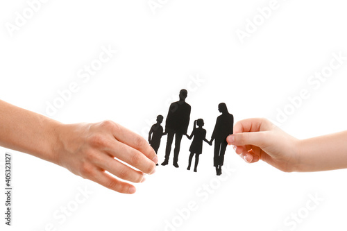 Hands of family with human ...