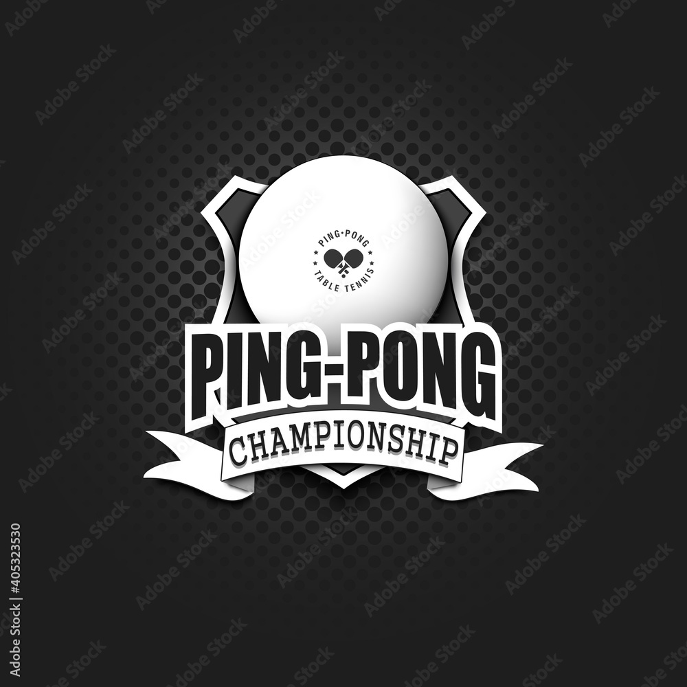 Ping-pong emblem template design. Ping-pong logo on isolated background. Vintage Style. Vector illustration Ping-pong emblem template design. Ping-pong logo on isolated background. Vintage Style. Vector illustration