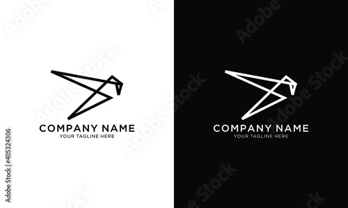 line art colibri logo humming bird vector, label, badge, illustration design