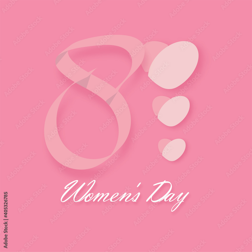 Happy International Women's Day on March 8th design background. 3d vector illustration